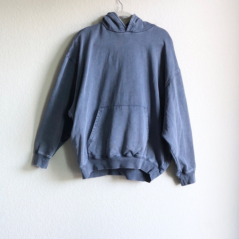 Skims Oversized Boyfriend Hoodie Sunwashed Blue Large Fleece